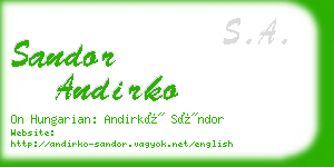 sandor andirko business card